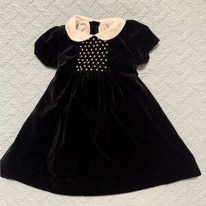 Edgehill Collection Black Velvet Dress
